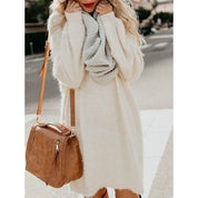 RALUAL ROUND NECK LONG SLEEVE MINI DRESS | Women's Winter Dress | Elegant Cold-Weather Style