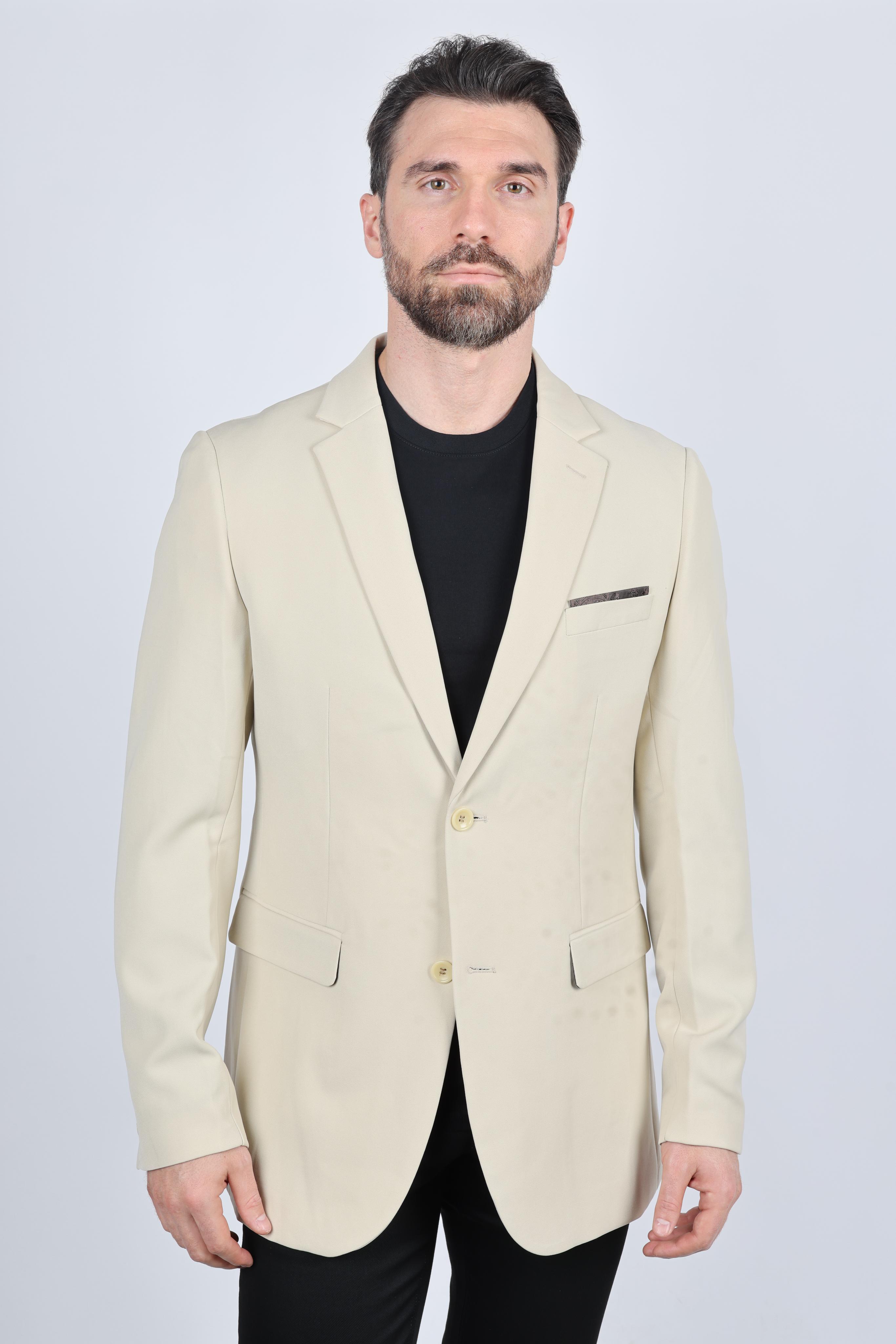 Date Night Stretch Blazer IV | Men's Blazer | Men Stretch Blazer Beige Black