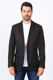 Embroidery Fashion Blazer III | Men's Blazer | Men Embroidery Blazer Beige Black Navy Burgundy