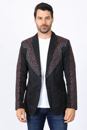Embroidery Fashion Blazer III | Men's Blazer | Men Embroidery Blazer Beige Black Navy Burgundy