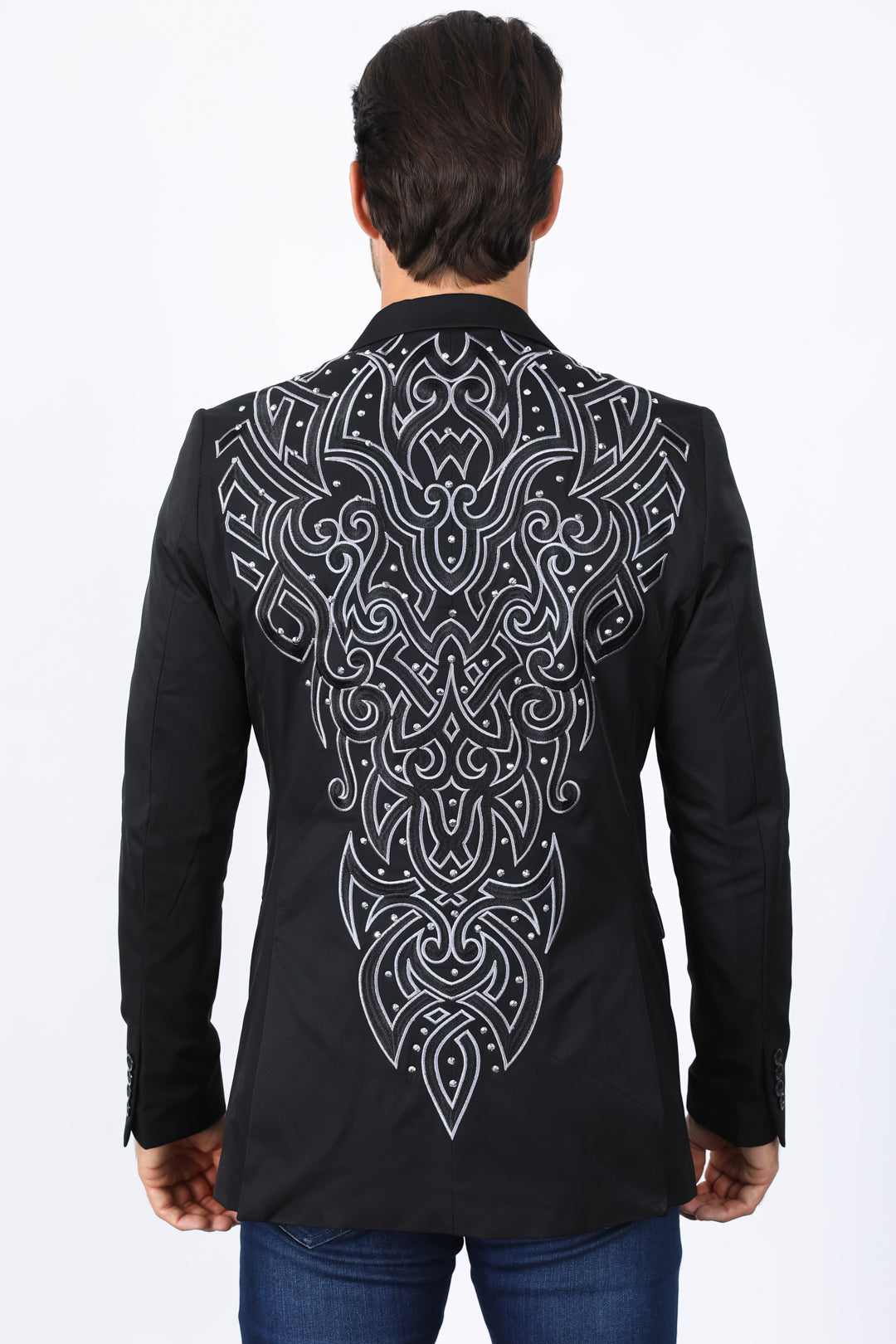 Embroidery Blazer | Blazer | Men's Black Fashion Blazer Embroidered