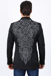 Embroidery Blazer | Blazer | Men's Black Fashion Blazer Embroidered