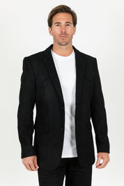 Double Button Suede Western Blazer | Men's Blazer | Men Double Button Faux Suede Blazer Black Camel Charcoal Navy Brown
