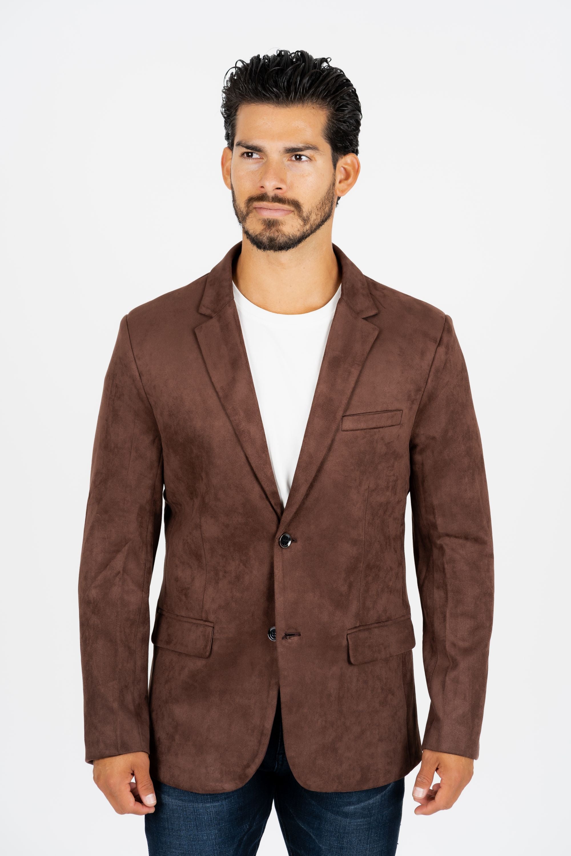 Double Button Suede Blazer | Men's Blazer | Men Faux Suede Black Off White Camel Navy Light Grey Mink Brown