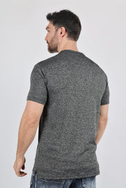 Henley Logo Tee | T-Shirt | Men's Cotton Stretch Charcoal Logo Print