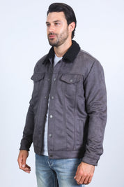 Pennine Sherpa Jacket | Men's Sherpa Lined Faux Suede Jacket | Warm Winter Overshirt UK