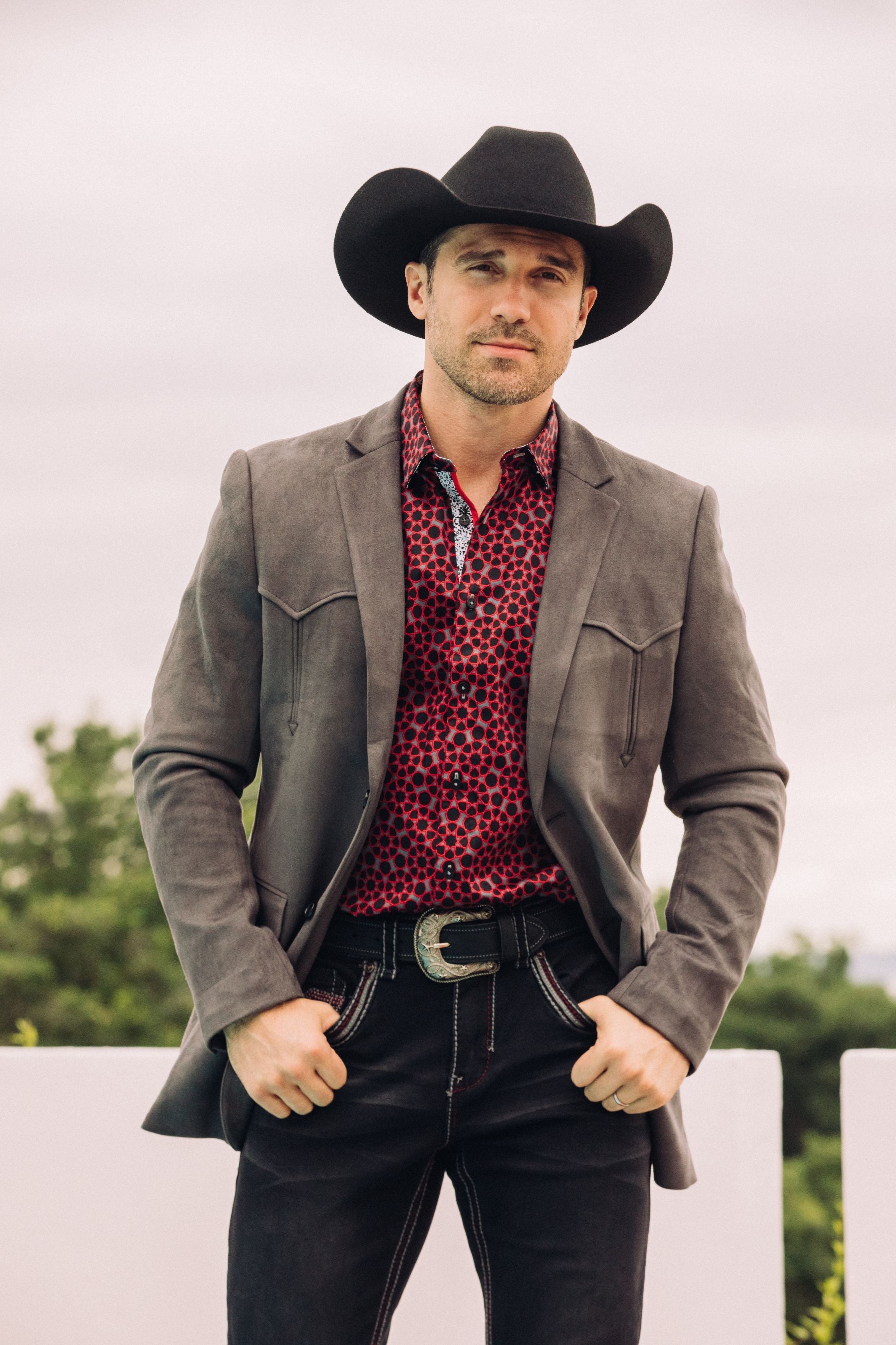 Double Button Suede Western Blazer | Men's Blazer | Men Double Button Faux Suede Blazer Black Camel Charcoal Navy Brown