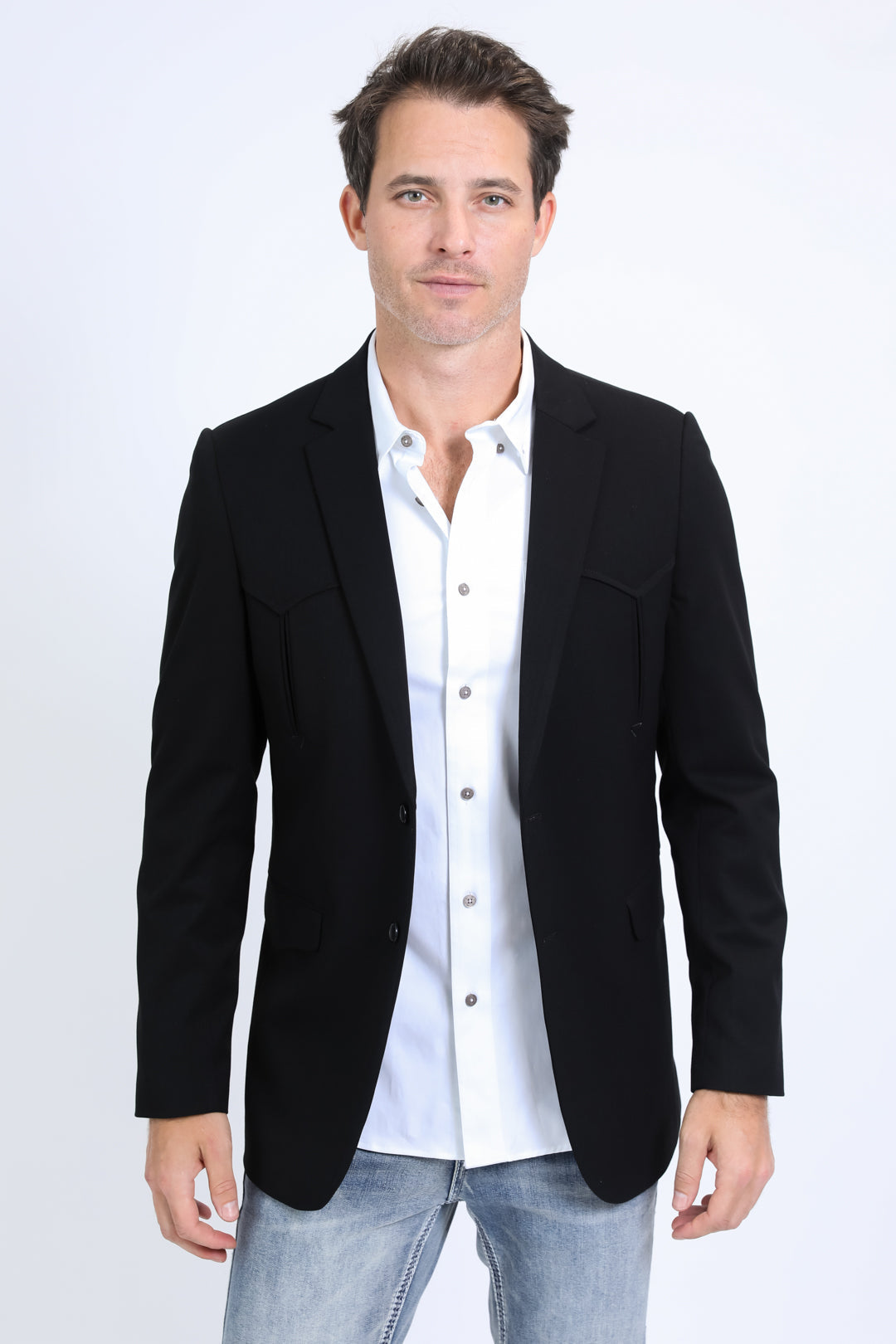 Double Button Western Blazer IV | Men's Blazer | Men Western White Grey Beige Black Blue Burgundy