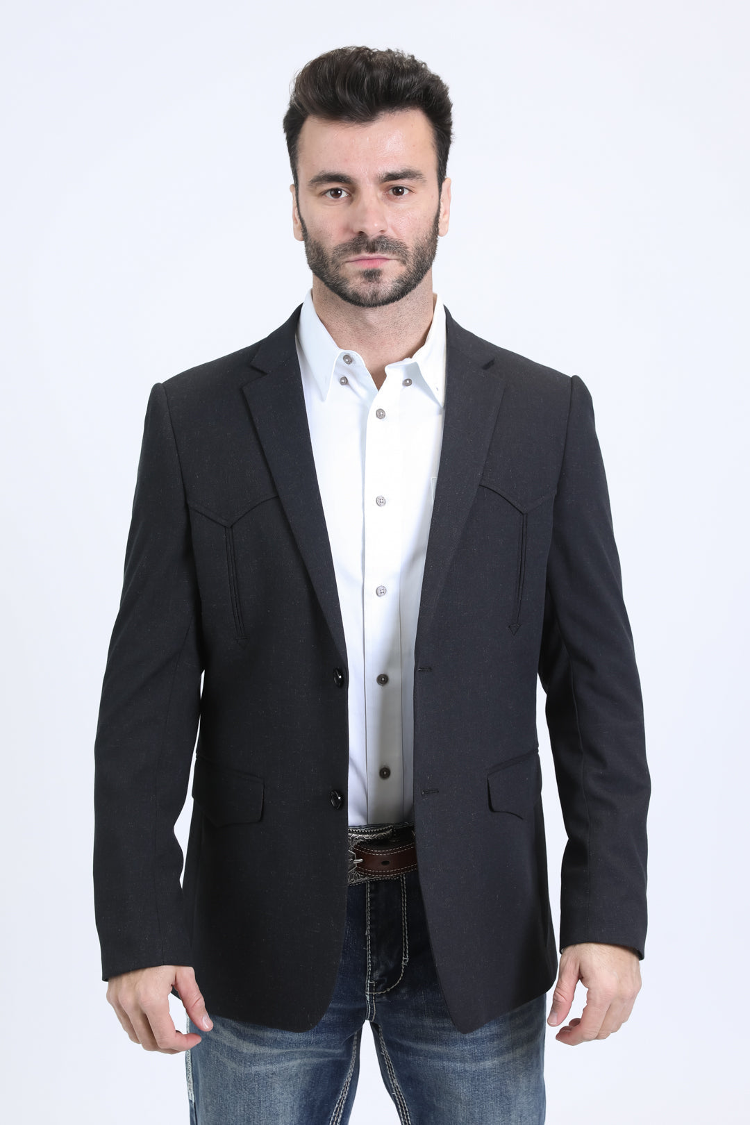 Double Button Western Blazer II | Men's Blazer | Men Western White Grey Blue Green Black