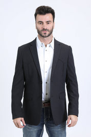 Double Button Western Blazer II | Men's Blazer | Men Western Blazer White Grey Blue Green Beige Black Off-White