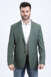Double Button Western Blazer II | Men's Blazer | Men Western White Grey Blue Green Black