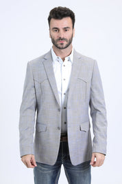 Double Button Western Blazer II | Men's Blazer | Men Western White Grey Blue Green Black