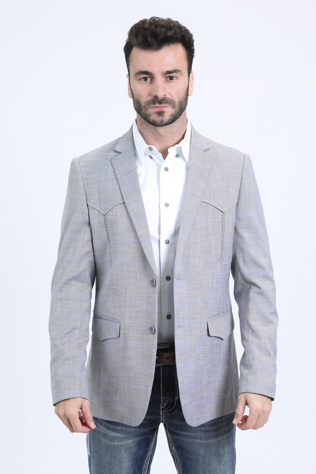 Double Button Western Blazer II | Men's Blazer | Men Western Blazer White Grey Blue Green Beige Black Off-White