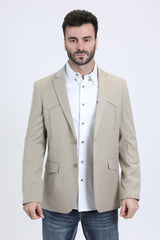 Khaki Double Button Western Blazer | Blazer | Men's Western Style Khaki