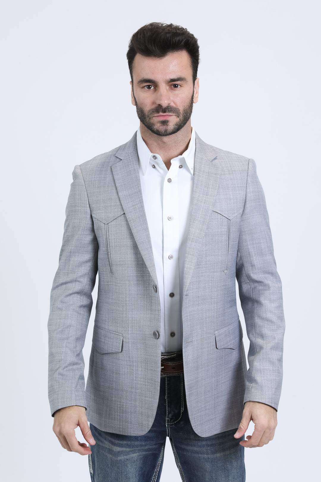 Silver Double Button Western Blazer | Blazer | Men's Western Style Silver