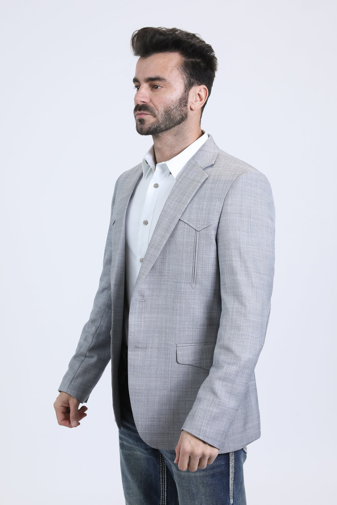 Silver Double Button Western Blazer | Blazer | Men's Western Style Silver