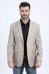 Double Button Western Blazer | Men's Blazer | Men Western Style Taupe Silver Sage Khaki Olive