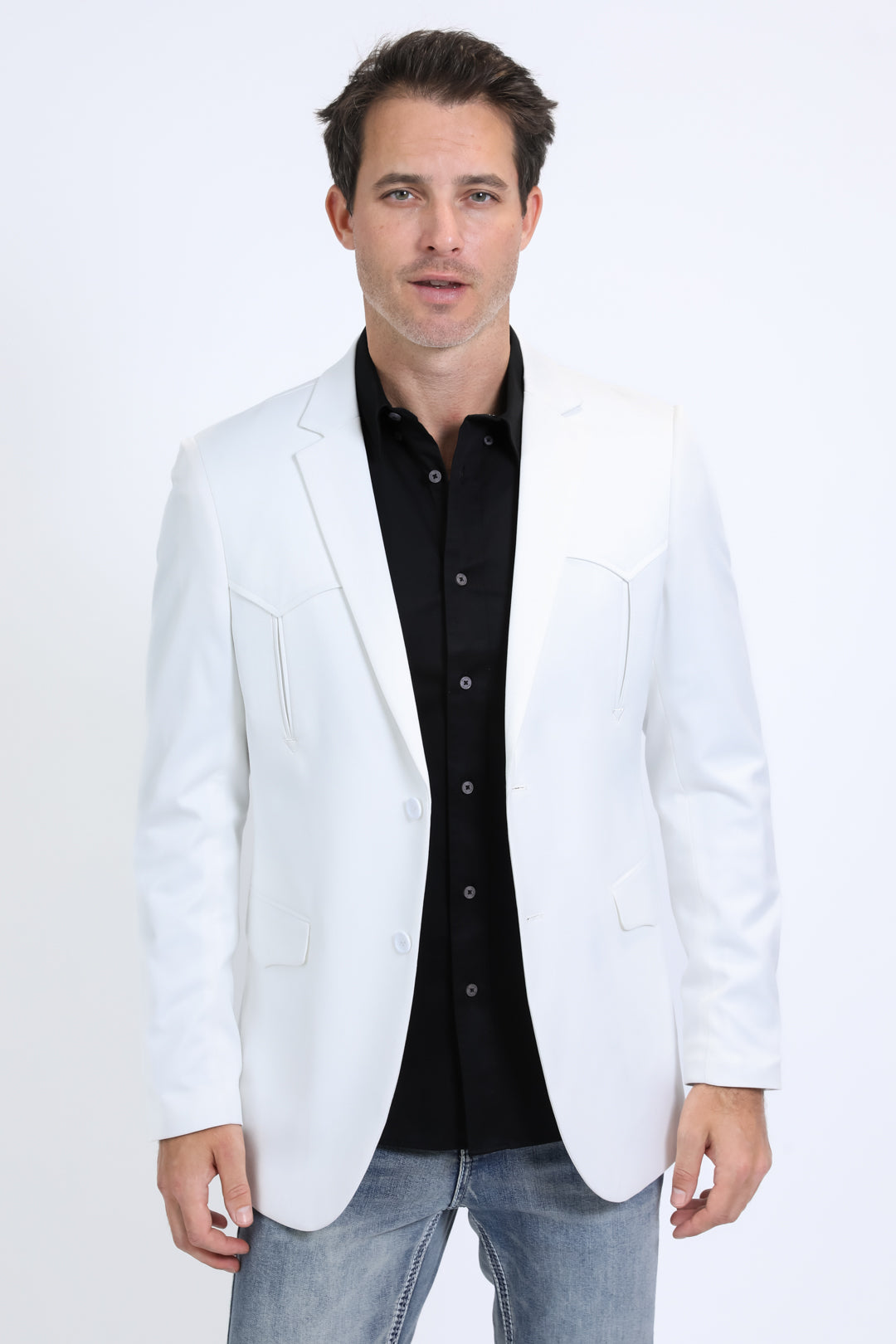Double Button Western Blazer IV | Men's Blazer | Men Western White Grey Beige Black Blue Burgundy
