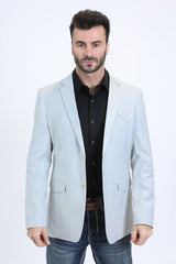 Double Button Western Blazer II | Men's Blazer | Men Western Blazer White Grey Blue Green Beige Black Off-White