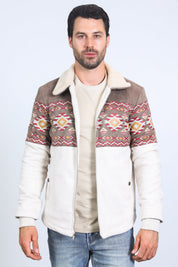Aztec Suede Quilted Fur-Lined Jacket | Men's Jacket | Men Aztec Suede Quilted Fur Black Brown Beige Navy