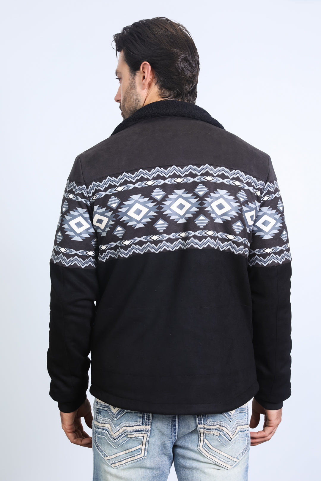 Aztec Suede Quilted Fur-Lined Jacket | Men's Jacket | Men Aztec Suede Quilted Fur Black Brown Beige Navy