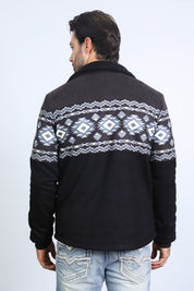 Aztec Suede Quilted Fur-Lined Jacket | Men's Jacket | Men Aztec Suede Quilted Fur Black Brown Beige Navy