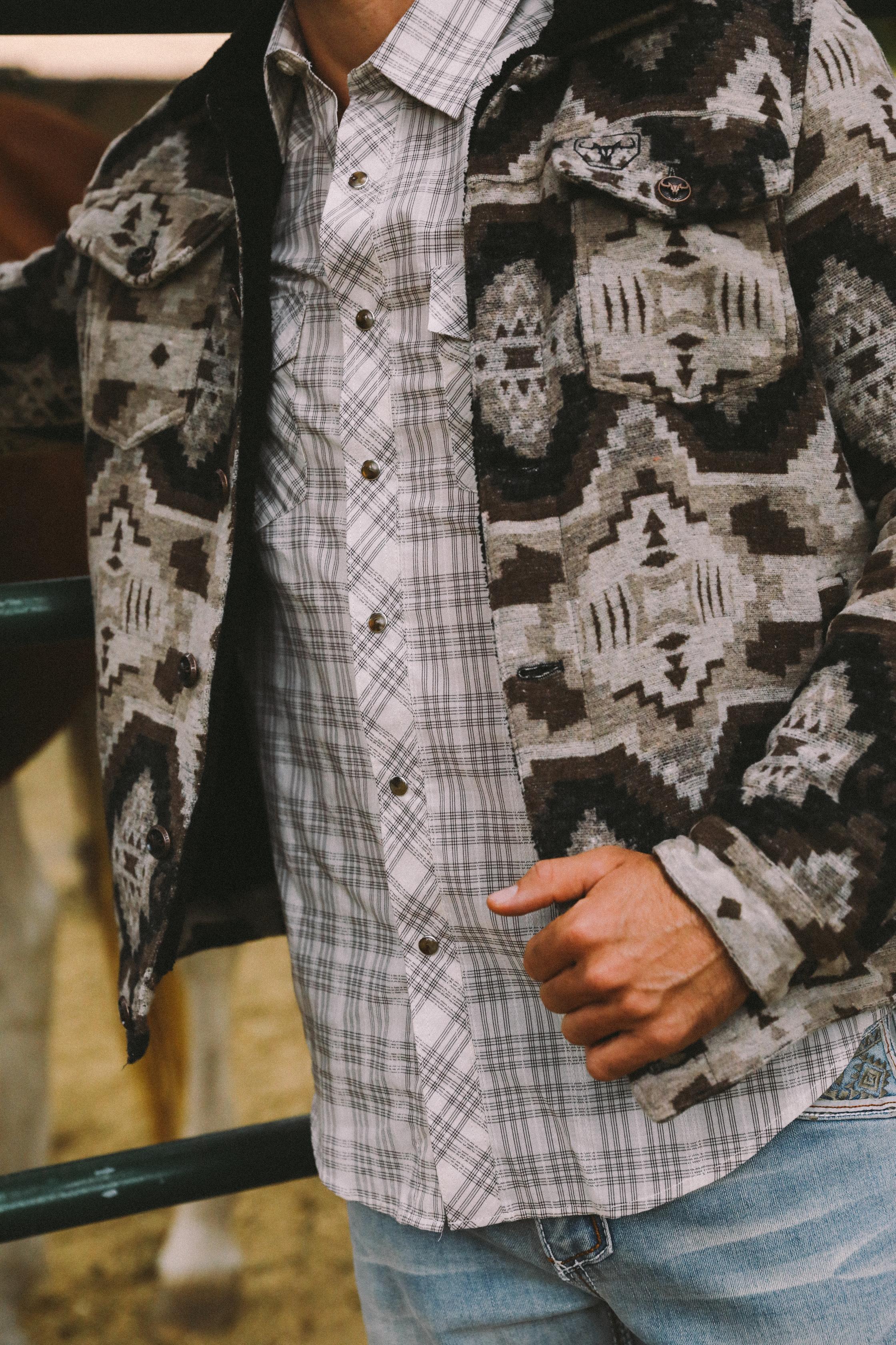 Aztec Quilted Fur-Lined Jacket II | Men's Jacket | Men Aztec Quilted Fur Beige Camel Black Burgundy Grey