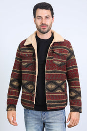 Aztec Quilted Fur-Lined Jacket II | Men's Jacket | Men Aztec Quilted Fur Beige Camel Black Burgundy Grey
