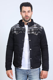 Aztec Quilted Fur-Lined Twill Jacket | Men's Jacket | Men Aztec Quilted Fur Lined Brown Beige Black Grey