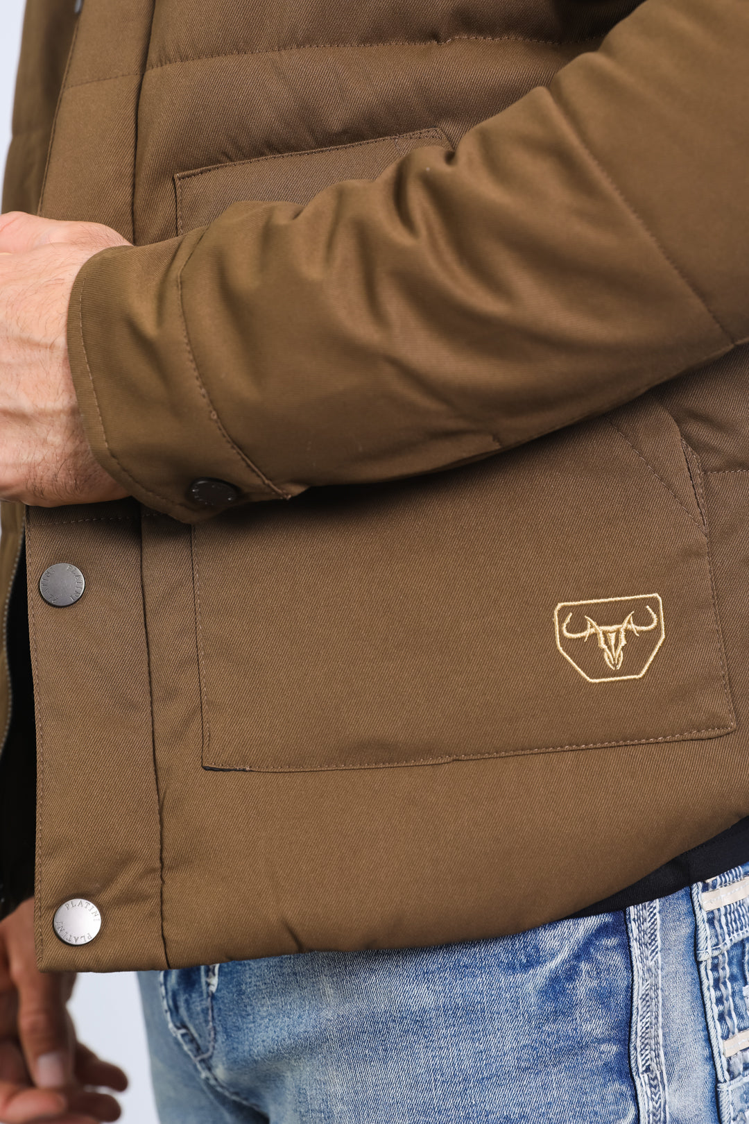 Aztec Quilted Fur-Lined Twill Jacket | Men's Jacket | Men Aztec Quilted Fur Lined Brown Beige Black Grey