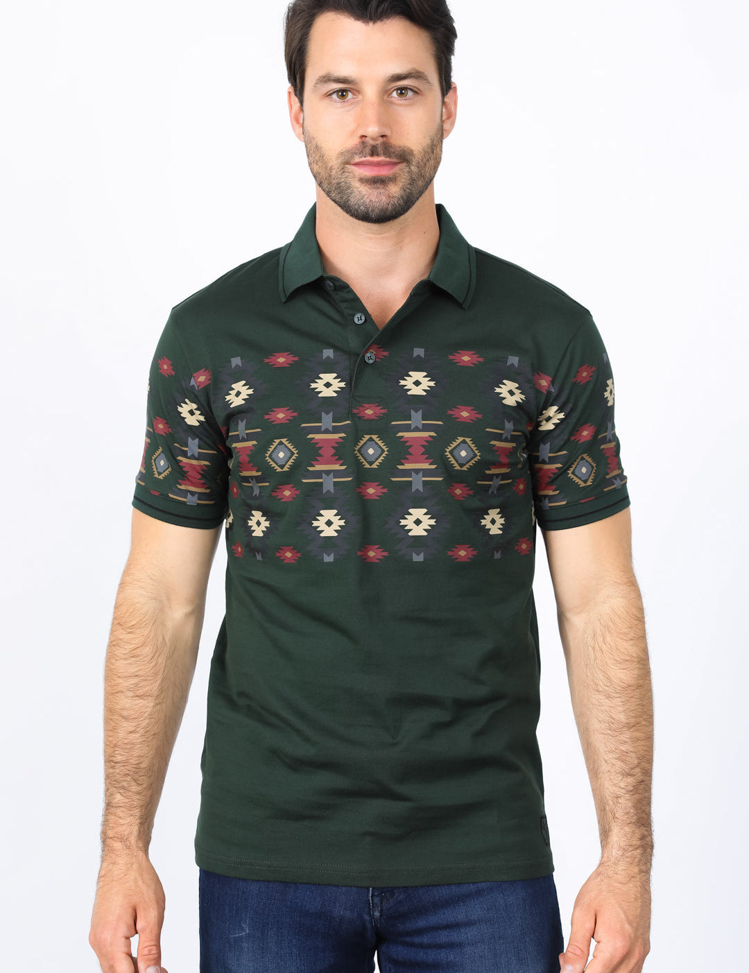 men-green-stretch-cotton-aztec-panoramic-print-polo-AZP10397_1.jpg