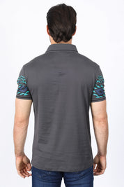 Aztec Diamond Band Polo | Polo Shirt | Men's Grey Cotton