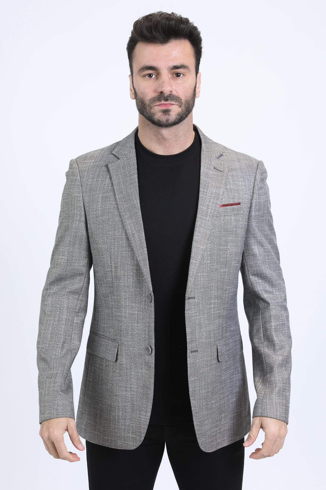 Modern Fit Blazer IV | Men's Blazer | Men Modern Fit Forest Green Heather Grey Pinstripe