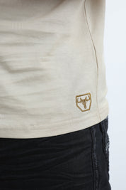 Aztec Border Stripe Polo | Polo Shirt | Men's Beige Cotton