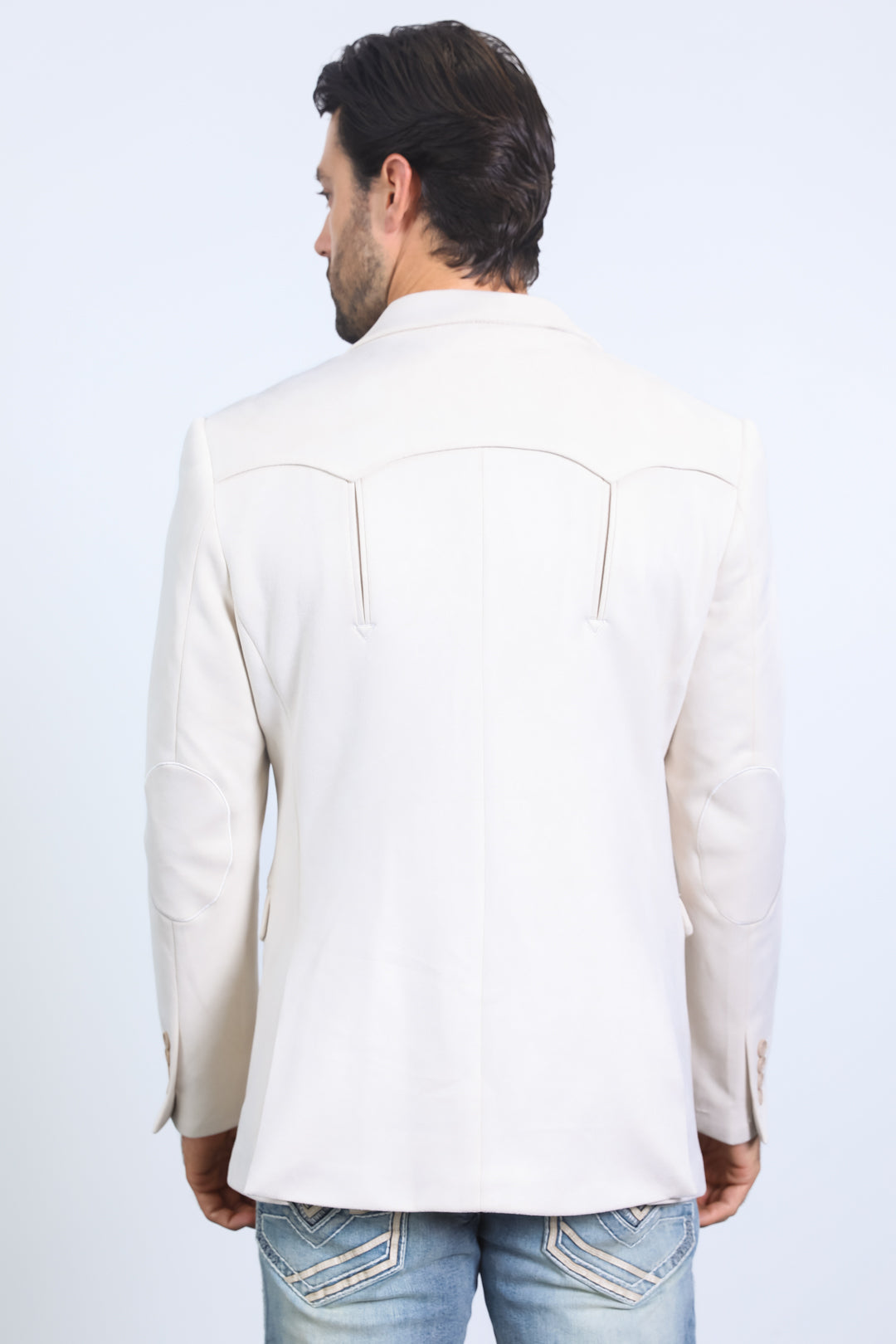 Off-White Double Button Suede Western Blazer | Blazer | Men's Faux Suede Western Off-White