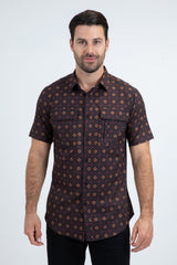 Micro Diamond Performance Shirt | Casual Shirt | Men's Black Technical Fabric