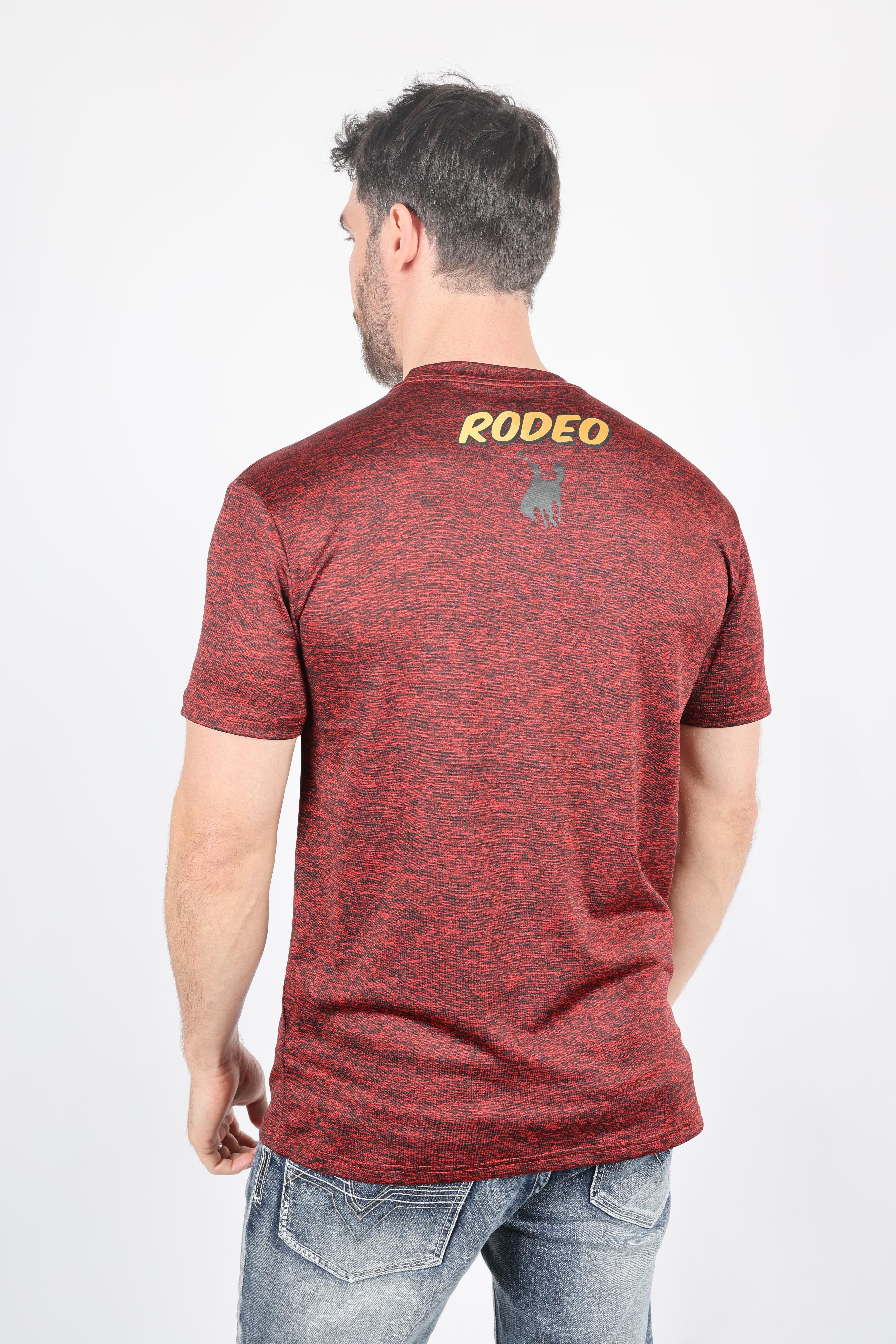 Bronc Rider Graphic Tee | T-Shirt | Men's Red Performance Knit