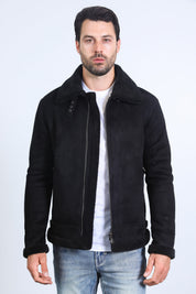 Suede Shearling Jacket | Men's Jacket | Men Faux Suede Shearling Lined White Brown Black