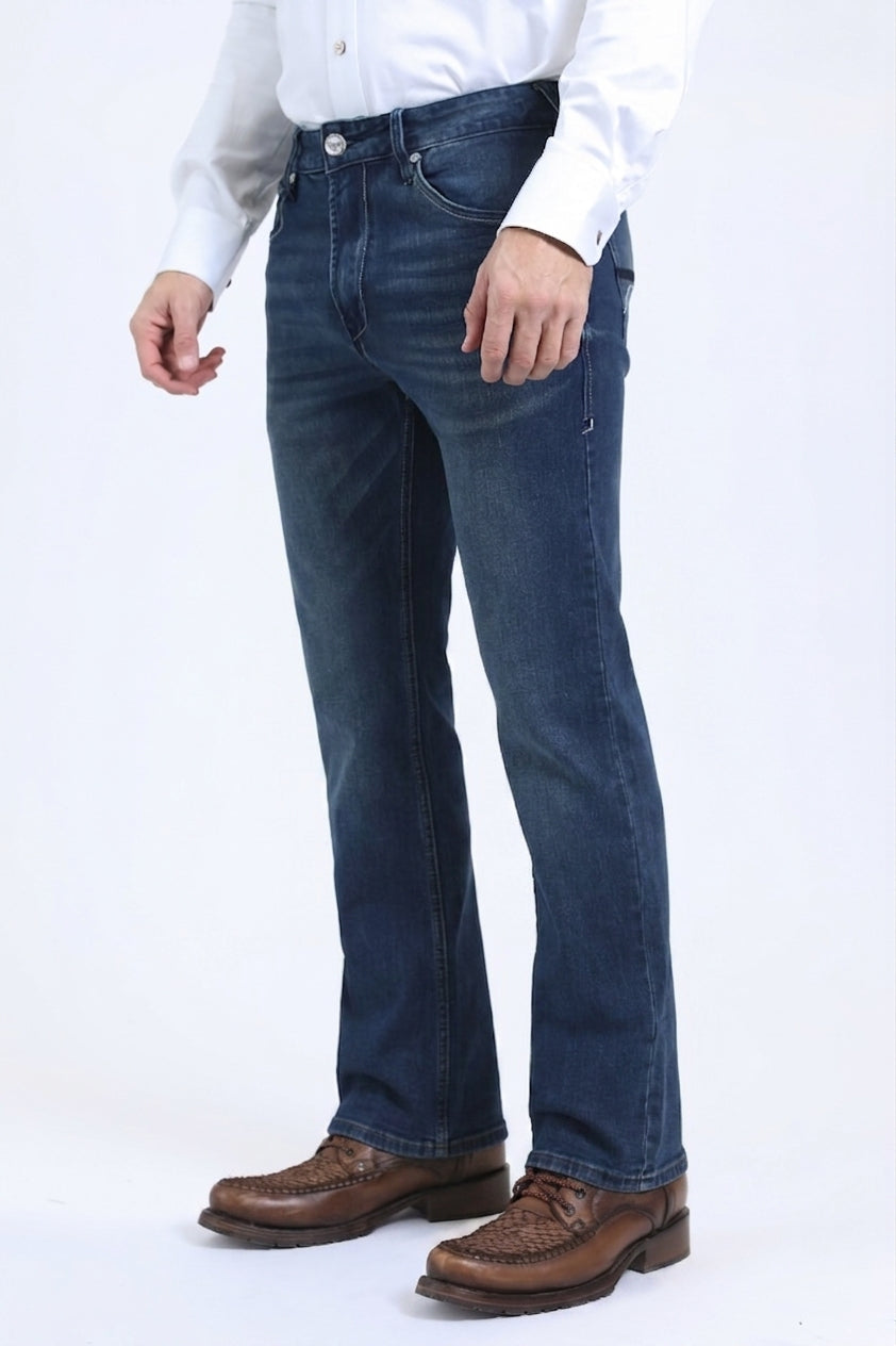 Wade Boot Cut Jeans | Jeans | Men's Dark Denim Blue Bootcut