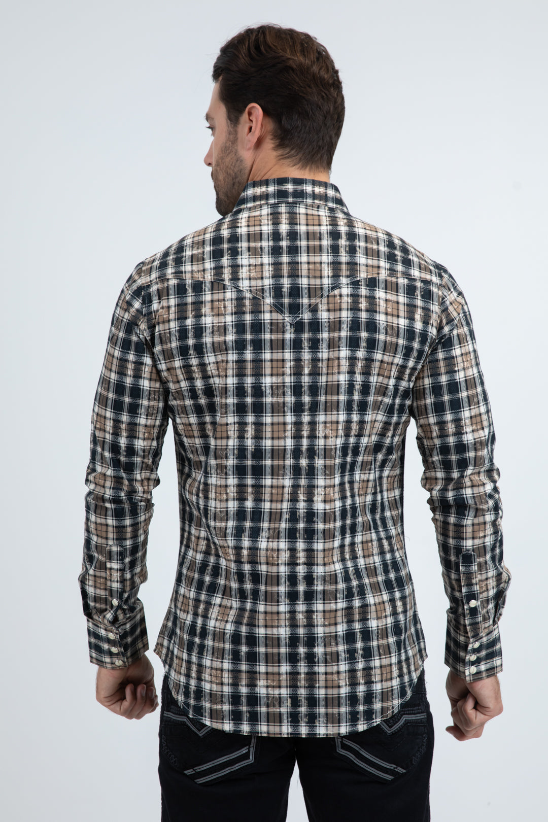 Classic Paisley Western Shirt | Shirt | Men's Cotton Spandex Black Snap Button Western