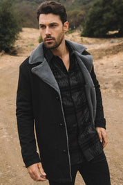 Western Long Faux Suede Coat | Men's Coat | Men Western Faux Suede Long Coat Brown Black