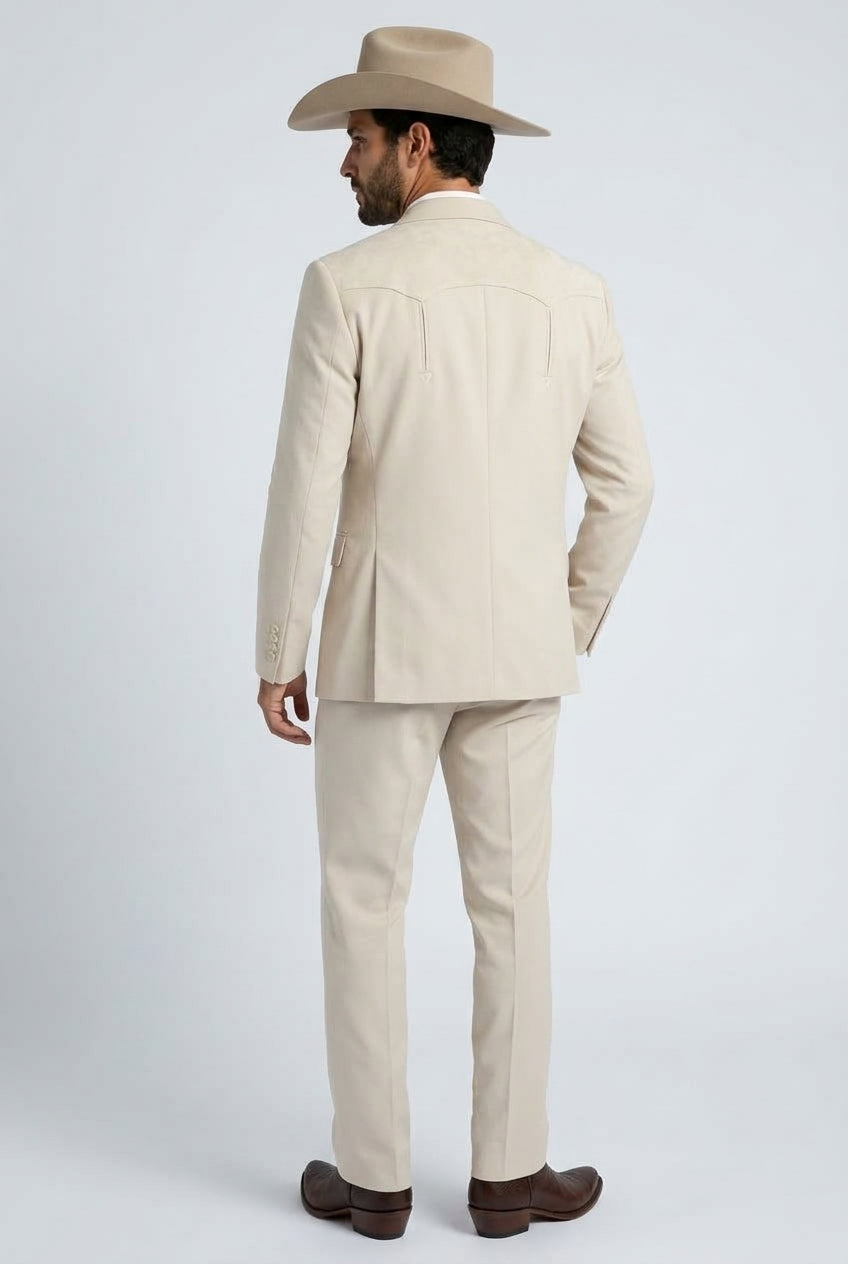 Winstead Tonal Yoke Suit Beige | Suit | Men's Beige Tonal Yoke Tailored Two-Piece