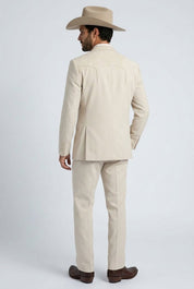 Winstead Tonal Yoke Suit Beige | Suit | Men's Beige Tonal Yoke Tailored Two-Piece