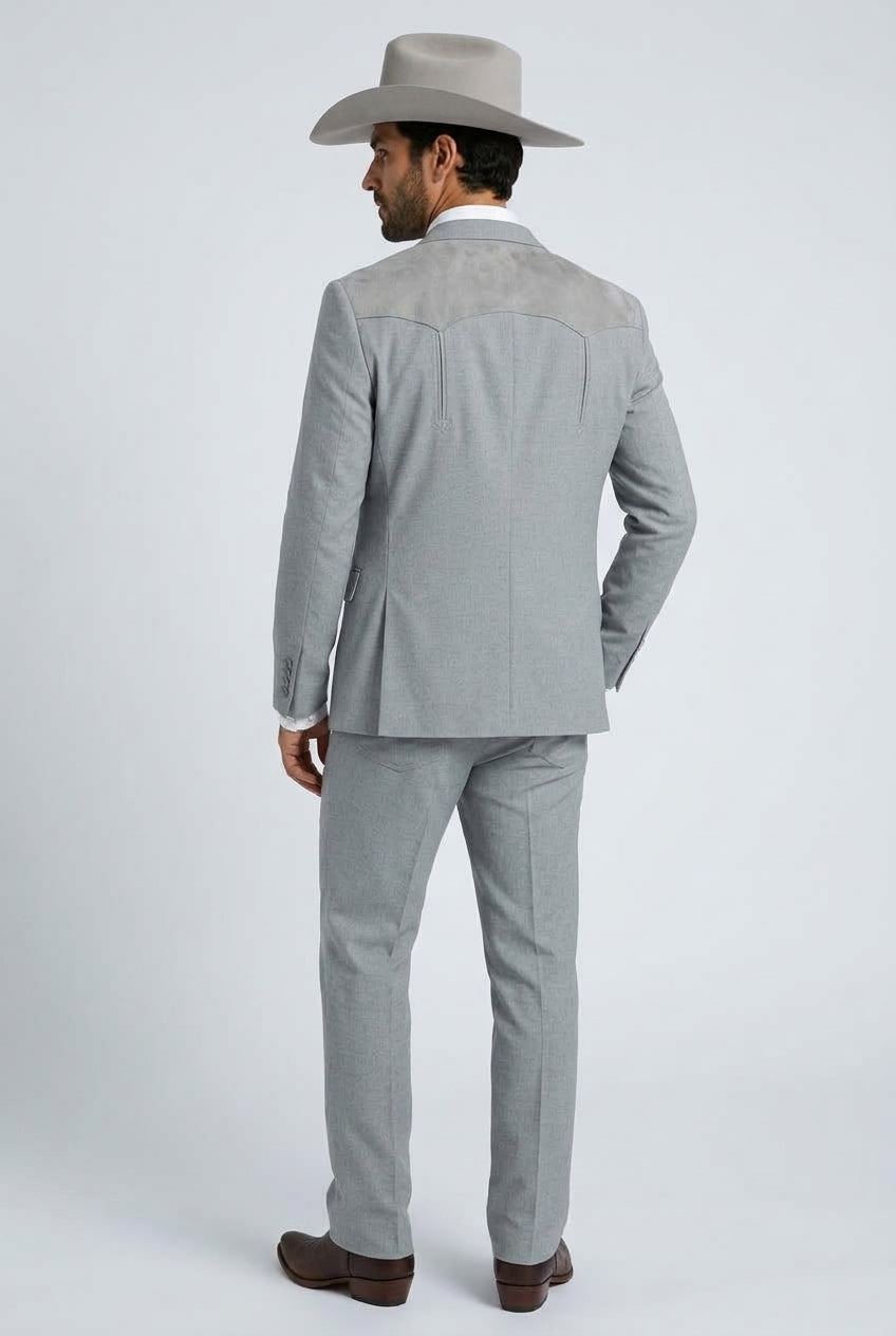 Winstead Tonal Yoke Suit Grey | Suit | Men's Grey Tonal Yoke Tailored Two-Piece