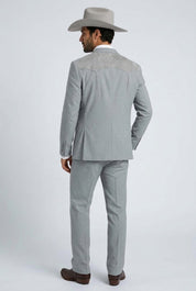 Winstead Tonal Yoke Suit Grey | Suit | Men's Grey Tonal Yoke Tailored Two-Piece