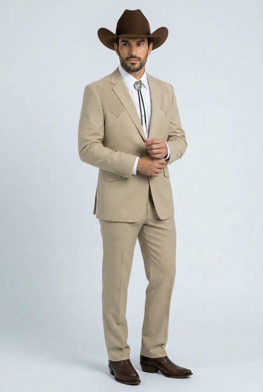 Winstead Tonal Yoke Suit Khaki | Suit | Men's Khaki Tonal Yoke Tailored Two-Piece