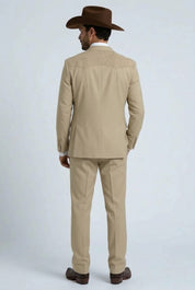Winstead Tonal Yoke Suit Khaki | Suit | Men's Khaki Tonal Yoke Tailored Two-Piece