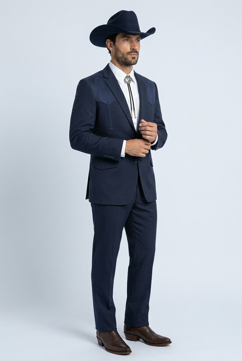 Winstead Tonal Yoke Suit Navy | Suit | Men's Navy Tonal Yoke Tailored Two-Piece