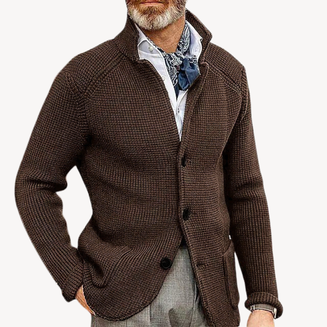 Men's Knitted Wool Cardigan Classic Button-Up | Soft Warm Autumn Winter Knitwear