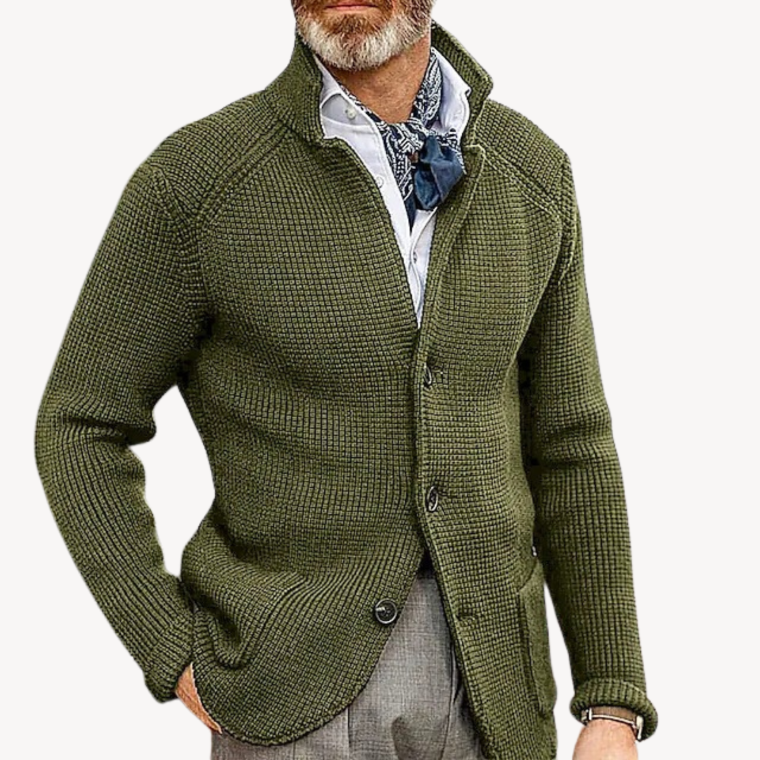 Men's Knitted Wool Cardigan Classic Button-Up | Soft Warm Autumn Winter Knitwear